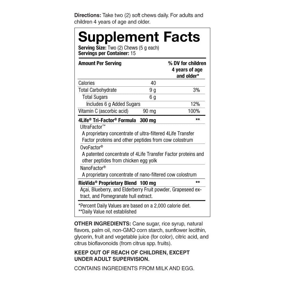 RioVida Chews Tri-Factor Formula